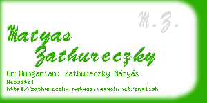 matyas zathureczky business card
