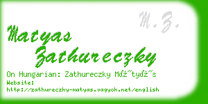 matyas zathureczky business card